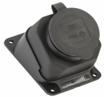 Колодка 1гн с З/К черная каучук с крышкой настенная угловая IP44 РБу13-1-0м ОМЕГА IEK (1/18/72)