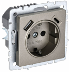 Розетка 1гн с З/К+2хUSB шторки с/у шампань механизм 16А A+C 18Вт РЮш11-1-БрШ BRITE IEK (1/8/80) Розетка 1гн с З/К+2хUSB шторки с/у шампань механизм 16А A+C 18Вт РЮш11-1-БрШ BRITE IEK (1/8/80)