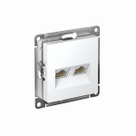 Розетка 2гн комп+комп RJ45+RJ45 с/у белый механизм кат.5е AtlasDesign Systeme Electric  (1/10)