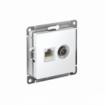Розетка 2гн комп+ТВ RJ45+TV с/у белый механизм кат.5е AtlasDesign Systeme Electric (1/10)