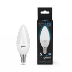 Лампа светодиод 6,5Вт свеча Е14 6500К 550Лм матовая Gauss Black (1/10/100) Лампа светодиод 6,5Вт свеча Е14 6500К 550Лм матовая Gauss Black (1/10/100)