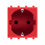 Розетка ДКС 1-мест. 2мод. для каб.-канала16А 220-250В со шторками IP20 красн.