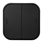 Выключатель 2кл прох о/у чёрный матовый IP20 Quteo Legrand (1/10/100)