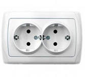 Розетка 2гн с З/К с/у белый 16А Carmen Viko (1/10/60)