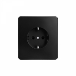 Розетка 1гн с З/К шторки с/у оникс механизм с рамкой 16А MIELE ROUND KRANZ (1/100)