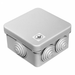 Коробка открытой установки настенно-потолочная 70x70x40мм с выравниванием потенциалов пластик серый с крышкой IP55 ПРОМРУКАВ