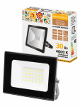 Прожектор СДО-05-030 30 Вт, 2400 лм, 4000 К, 220-240 В, IP65, черный, Народный Прожектор СДО-05-030 30 Вт, 2400 лм, 4000 К, 220-240 В, IP65, черный, Народный