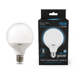 Лампа светодиод 16Вт Шар G95 Е27 6500К 1400Лм матовая Gauss Black (1/20) Лампа светодиод 16Вт Шар G95 Е27 6500К 1400Лм матовая Gauss Black (1/20)