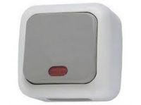 Выключатель 1кл с подсв о/у серый IP54 Palmiye Viko  (1/10)