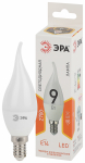 Лампа светодиод 9Вт свеча на ветру Е14 2700К 720Лм матовая BXS-9W-827-E14 ЭРА (10/100) Лампа светодиод 9Вт свеча на ветру Е14 2700К 720Лм матовая BXS-9W-827-E14 ЭРА (10/100)