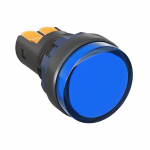 Лампа индикаторная в сборе 1 источник света синяя круглая линза, плоская 220В AC/DC d22.2мм СВЕТОДИОД. (LED) IP68 DKC Mitra