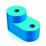 Изолятор угловой для установки нулевой шины синий DEKraft (1/100)