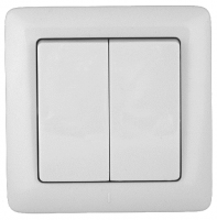 Выкл 2-клавиш. моноблок 6А 220-250В с/у белый глянц. IP20 SE Прима