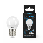 Лампа светодиод 9,5Вт Шар Е27 6500К 950Лм матовая Gauss Black (1/10/100) Лампа светодиод 9,5Вт Шар Е27 6500К 950Лм матовая Gauss Black (1/10/100)