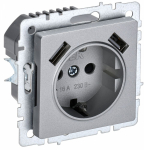 Розетка 1гн с З/К+2хUSB шторки с/у алюминий механизм 16А A+A 5В 3,1А РЮш10-2-БрА BRITE IEK (1/8/80) Розетка 1гн с З/К+2хUSB шторки с/у алюминий механизм 16А A+A 5В 3,1А РЮш10-2-БрА BRITE IEK (1/8/80)