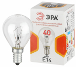 Лампочка ЭРА P45 40Вт Е14 / E14 230В шар прозрачный (КНР)