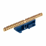 Шина "N" нулевая 8х12мм 22/1 (22 группы/крепеж по центру) с изолятором на DIN-рейку (20 шт/уп) Промрукав