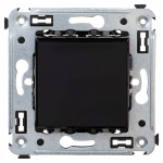 Выключатель 1-клавиш. с подсветкой LED (опция) механизм 16А 210-230В с/у черный глянец IP20 ДКС