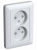 Розетка 2гн без З/К шторки с/у белый в сборе 16А Хит Systeme Electric  (1/80)