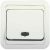 Выключатель 1кл с подсв с/у белый вставка золото IP20 Mimoza Makel (1/12/120)
