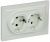 Розетка 2гн с З/К шторки с/у жемчуг в сборе 16А РСш12-3-БрЖ BRITE IEK (1/10/100)