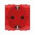 Электрическая розетка, с заземлением, со шторками, красная,2 мод.