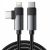 Кабель 2в1 Type-C, Type-C, Lightning 65Вт, 1м, в черной нейлоновой оплетке REXANT