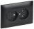 Розетка 2гн без З/К с/у черный в сборе 10А SK-R10Bl SKANDY IEK (1/10/100)