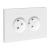 Розетка 2гн без З/К белый в сборе Эпика EKF (1/7/84)
