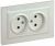 Розетка 2гн без З/К шторки с/у жемчуг в сборе 10А РСш12-2-БрЖ BRITE IEK (10/100)