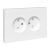 Розетка 2гн без З/К со шторками, с рамкой, белый Эпика EKF