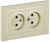 Розетка 2гн без З/К с/у крем в сборе 10А РС12-2-БрКр BRITE IEK (10/100)
