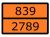 Знак для маркировки опасных грузов "Номер ООН 839/2789" ГОСТ Р 52290-2004 300х400 мм, пленка самоклеящаяся ГОСТ 19433-88 EKF