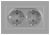 Розетка Intro Accent 6-205-03 2X2P+E Schuko, 16А-250В, IP20, СУ, AL/CU, алюминий Розетка Intro Accent 6-205-03 2X2P+E Schuko, 16А-250В, IP20, СУ, AL/CU, алюминий