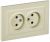 Розетка 2гн без З/К шторки с/у крем в сборе 10А РСш12-2-БрКр BRITE IEK (10/100)