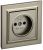 Розетка 1гн без З/К с/у шампань в сборе 10А РСР10-1-0-БрШ BRITE IEK (10/100)
