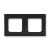 Рамка 2гн антрацит/дымчатый чёрный Levit ABB
