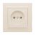 Розетка 1гн без З/К шторки с/у крем 10А Минск EKF