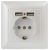 Розетка Intro Solo 4-410-06 с заземлением P+E Schuko со шторками, 16А-250В + 2хUSB, IP20, СУ, перламутр Розетка Intro Solo 4-410-06 с заземлением P+E Schuko со шторками, 16А-250В + 2хUSB, IP20, СУ, перламутр