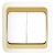 Выключатель 2кл с/у белый вставка золото Mimoza Makel (1/12/120)
