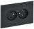 Розетка 2гн без З/К с/у стекло графит в сборе для плоской вилки 10А SK-R03G SKANDY IEK (1/10/100)