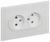Розетка 2гн без З/К с/у стекло белый арктический в сборе для плоской вилки 10А SK-R03W SKANDY IEK (1/10/100)