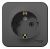 Розетка 1гн с З/К о/у антрацит 16А IP20 Blanca Systeme Electric