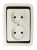 Розетка 2гн без З/К с/у белый вставка золото 16А Mimoza Makel (1/12/120)