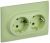 Розетка 2гн с З/К шторки с/у мятный в сборе 16А SK-R07M SKANDY IEK (1/10/100)