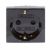 Розетка силовая 2Р+Е, со шторками, «Viva», 2 мод., цвет черный(5) Розетка силовая 2Р+Е, со шторками, «Viva», 2 мод., цвет черный(5)