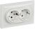 Розетка 2гн с З/К с/у белый в сборе 16А РС12-3-БрБ BRITE IEK (1/10/100)