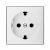 Розетка ABB Sky 1-мест. центральная плата (накладка) с З/К откр. уст-ки16А 250В IP20 белый