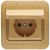 Розетка 1гн с З/К с крыш. с/у дуб керамика 16А Mimoza Makel (1/12/120)