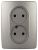 Розетка ЭРА Серия 12 12-2107-16 , 2X2P, 16А-250В, титан Розетка ЭРА Серия 12 12-2107-16 , 2X2P, 16А-250В, титан